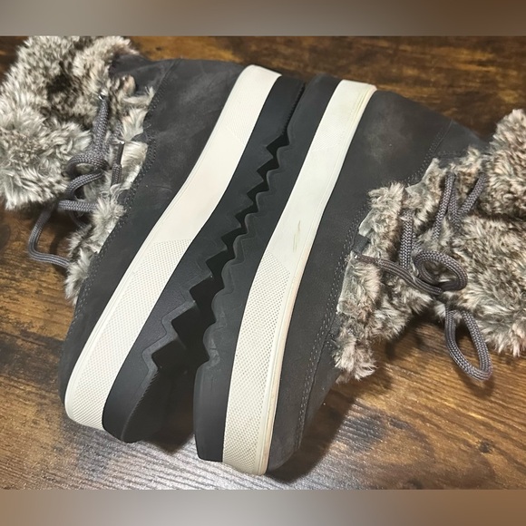 Cougar Women’s Vivian Faux Fur Trim Gray Faux Leather Waterproof Boots Snow - Picture 4 of 10